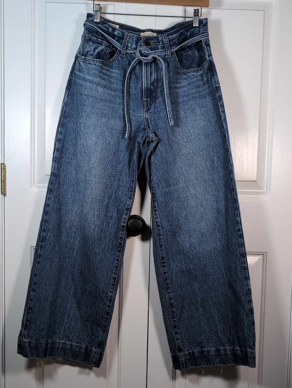 Levis XL Straight Low Fi Prep Blue Baggy Tie Waist Straight Leg Denim Jeans